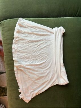 Women’s White Fold-Over Waist Skirt